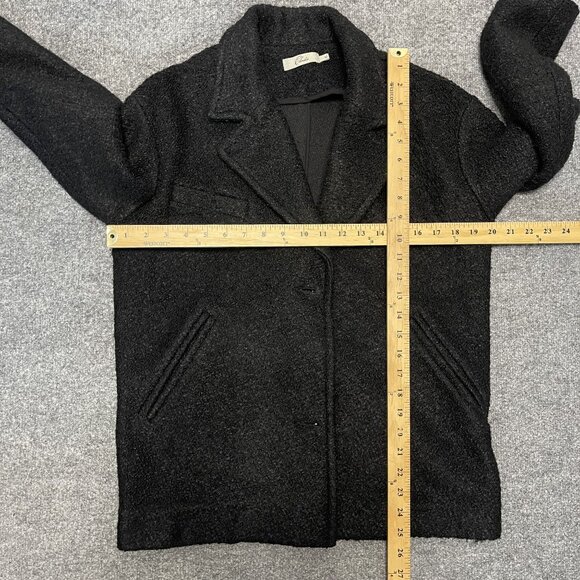 Elodie Women's Wool Blend Teddy Coat Jacket Black Size M - Picture 5 of 5